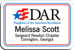 Load image into Gallery viewer, Sergeant Newton Chapter - NSDAR Name Badge - White w/ Color
