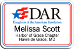Load image into Gallery viewer, Harbor of Grace Chapter - NSDAR Name Badge - White w/ Color
