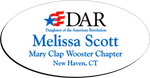 Load image into Gallery viewer, Mary Clap Wooster Chapter NSDAR Name Badge - White w/ Color
