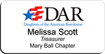 Load image into Gallery viewer, Mary Ball Chapter NSDAR Name Badge - White w/ Color
