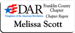 Load image into Gallery viewer, Franklin County Chapter NSDAR Name Badge - White w/ Color
