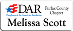 Load image into Gallery viewer, Fairfax County Chapter NSDAR Name Badge - White w/ Color
