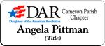 Load image into Gallery viewer, Cameron Parish Chapter NSDAR Name Badge - White w/ Color
