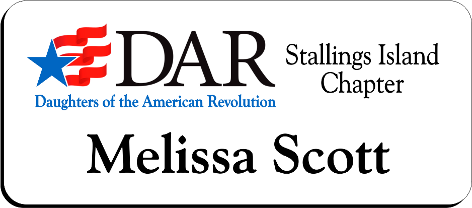 Stallings Island Chapter NSDAR Name Badge - White w/ Color