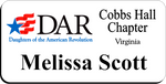 Load image into Gallery viewer, Cobbs Hall Chapter NSDAR Name Badge - White w/ Color
