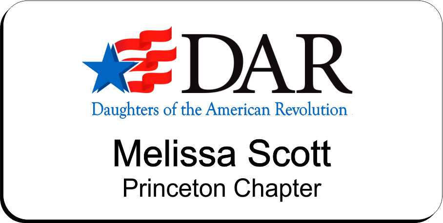 Princeton Chapter NSDAR Name Badge - White w/ Color