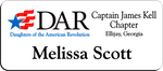 Load image into Gallery viewer, Captain James Kell Chapter NSDAR Name Badge - White w/ Color
