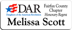Load image into Gallery viewer, Fairfax County Chapter NSDAR Name Badge - White w/ Color
