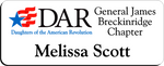 Load image into Gallery viewer, General James Breckinridge Chapter NSDAR Name Badge - White w/ Color
