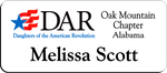 Load image into Gallery viewer, Oak Mountain Chapter NSDAR Name Badge - White w/ Color
