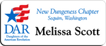 Load image into Gallery viewer, New Dungeness Chapter NSDAR Name Badge - White w/ Color
