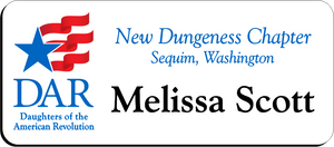 New Dungeness Chapter NSDAR Name Badge - White w/ Color