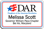 Load image into Gallery viewer, Governor William Paca Chapter - NSDAR Name Badge - White w/ Color
