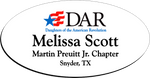 Load image into Gallery viewer, Martin Preuitt Jr. Chapter NSDAR Name Badge - White w/ Color
