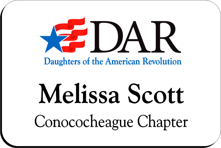 Conococheague Chapter - Name Badge - White w/ Color