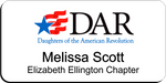 Load image into Gallery viewer, Elizabeth Ellington Chapter NSDAR Name Badge - White w/ Color
