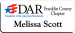 Load image into Gallery viewer, Franklin County Chapter NSDAR Name Badge - White w/ Color
