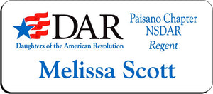 Paisano Chapter NSDAR Name Badge - White w/ Color