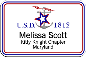 U.S.D. 1812 Kitty Knight Chapter - Name Badge - White w/ Color