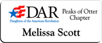 Load image into Gallery viewer, Peaks of Otter Chapter NSDAR Name Badge - White w/ Color
