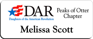 Peaks of Otter Chapter NSDAR Name Badge - White w/ Color