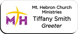 Mt. Hebron Church Ministries Name Badge - White w/ Color