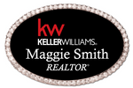 Load image into Gallery viewer, Keller Williams Name Badge - OVAL BLING Black w/ Color
