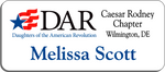 Load image into Gallery viewer, Caesar Rodney Chapter NSDAR Name Badge - White w/ Color
