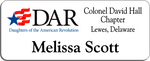 Load image into Gallery viewer, Colonel David Hall Chapter NSDAR Name Badge - White w/ Color
