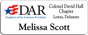Colonel David Hall Chapter NSDAR Name Badge - White w/ Color