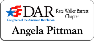 Kate Waller Barrett Chapter NSDAR Name Badge - White w/ Color