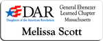 Load image into Gallery viewer, General Ebenezer Learned Chapter NSDAR Name Badge - White w/ Color

