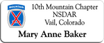 Load image into Gallery viewer, 10th Mountain Chapter NSDAR Name Badge - White w/ Color
