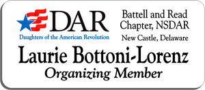 Battell and Read Chapter NSDAR Name Badge - White w/ Color