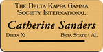 Load image into Gallery viewer, The Delta Kappa Gamma Society International Name Badge - Gold w/ Black Letters
