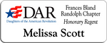 Load image into Gallery viewer, Frances Bland Randolph Chapter NSDAR Name Badge - White w/ Color
