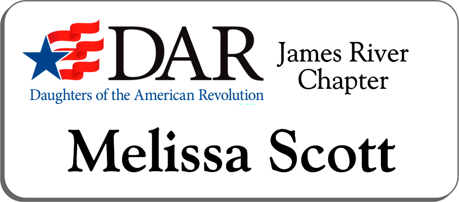James River Chapter NSDAR Name Badge - White w/ Color