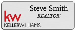 Keller Williams Name Badge - Silver w/ Color