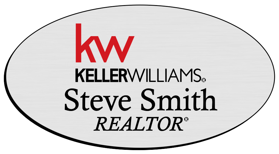Keller Williams Name Badge - OVAL Silver w/ Color
