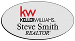 Load image into Gallery viewer, Keller Williams Name Badge - OVAL Silver w/ Color
