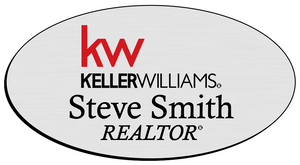 Keller Williams Name Badge - OVAL Silver w/ Color