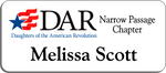 Load image into Gallery viewer, Narrow Passage Chapter NSDAR Name Badge - White w/ Color
