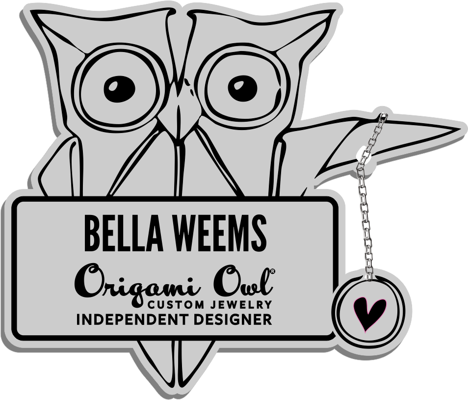 Origami Owl Name Badge - Silver w/ Black