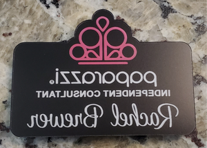 Paparazzi Name Badge - Black w/ Color MIRRORED for Live Social Media