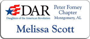 Peter Forney Chapter NSDAR Name Badge - White w/ Color