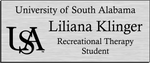 Load image into Gallery viewer, University of South Alabama Recreational Therapy Student Name Badge

