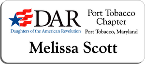 Port Tobacco Chapter - NSDAR Name Badge - White w/ Color