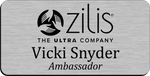 Load image into Gallery viewer, Zilis Name Badge - Silver w/ Black Letters
