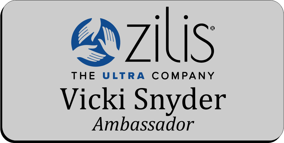 Zilis Name Badge - Silver w/ Color