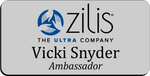 Load image into Gallery viewer, Zilis Name Badge - Silver w/ Color
